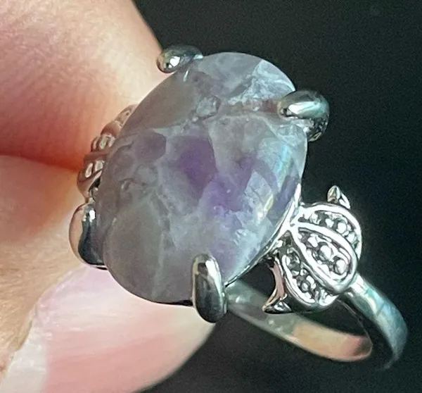 Purple amethyst S925 silver women ring size 7 - Image 8