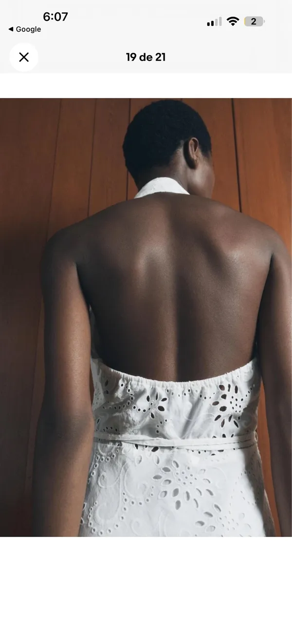 Zara White One-Shoulder Eyelet Midi Dress - Image 3