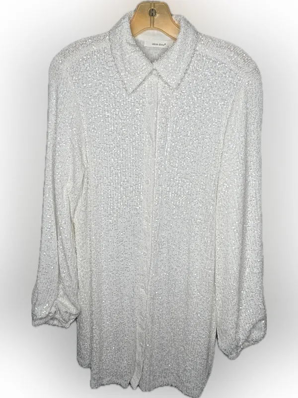 Idem Ditto Sequin White Dress nwt - Image 2