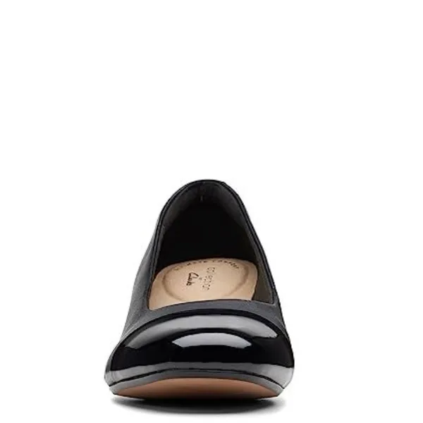 Clarks Women's Marilyn Sara Leather Low Block Heel Pumps Black Size 8 new in box - Image 2