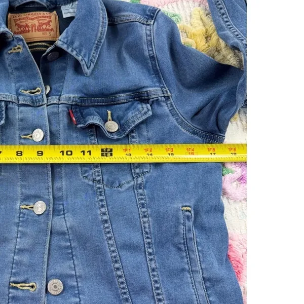 Levi Strauss &‎ Co Womens Denim Trucker Jacket Size S Blue Button Front Classic - Image 5