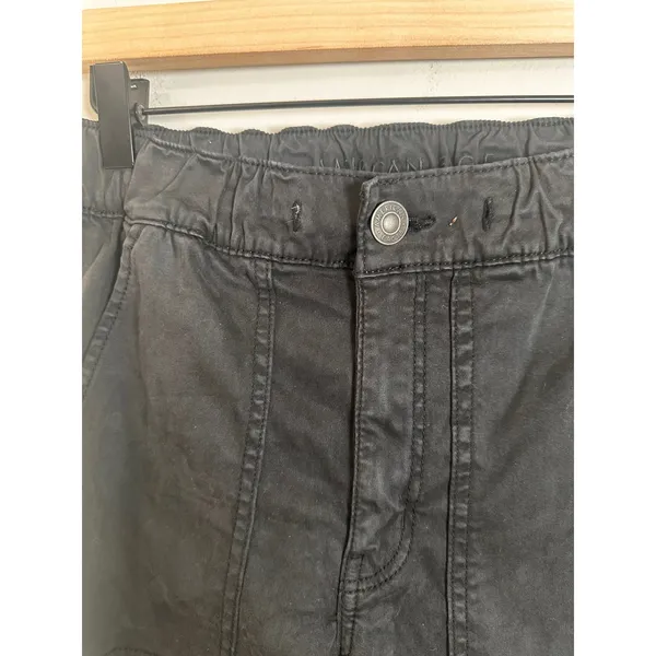 American Eagle Next Level Stretch Black Jogger Pants Ankle Zip Utility Women 8‎ - Image 2