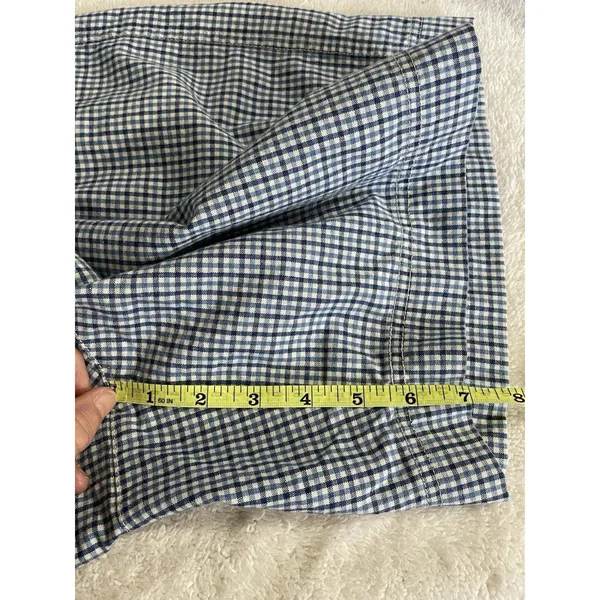 Vintage Liz wear Women’s Shorts 12 High Waisted Blue Gingham Pleated - Image 7