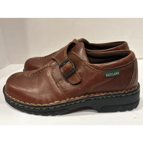 Eastland Syracuse Brown Leather Mary Jane Comfort Shoes Women’s 8W Wide EUC - Image 4