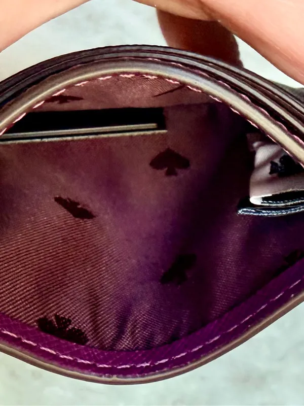 kate spade Purple Saffiano Leather Card Case with Gold Logo purple/violet 💜 - Image 7