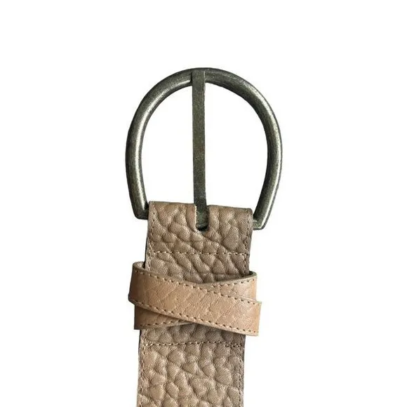 The Leather Shop Women’s M Brass Buckle Wide Belt‎ Embossed Tan Leather Cowgirl - Image 5