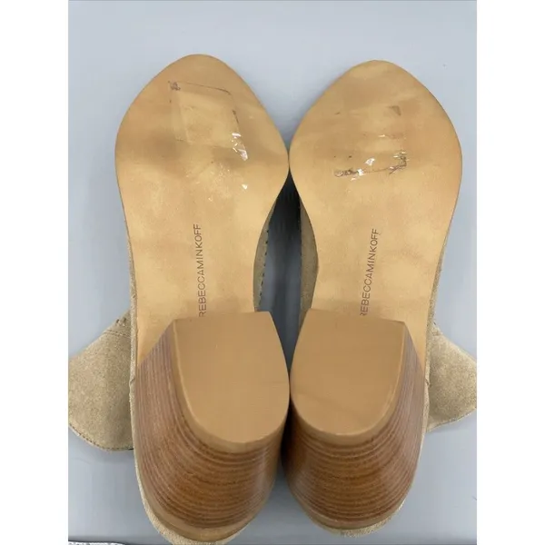 Rebecca Minkoff Womens Tan Suede‎ Ankle Boots 9.5 Bootie Heel Career Casual - Image 6