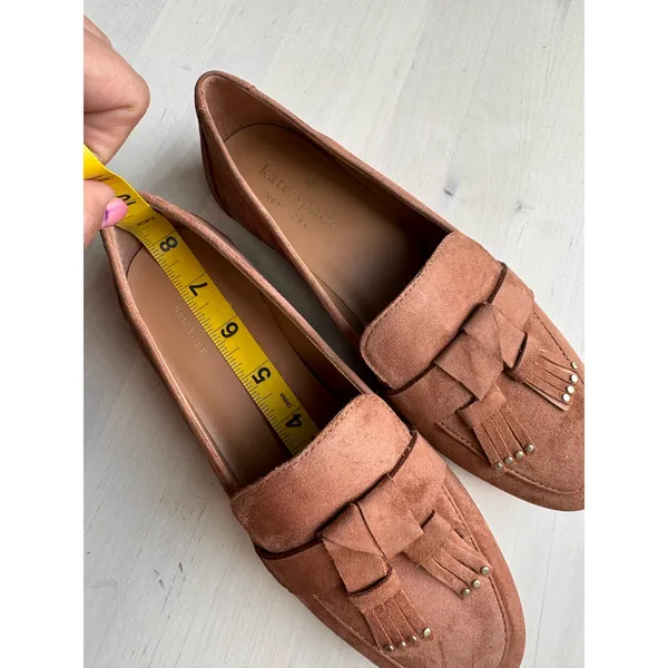 Kate Spade Berkeley Brown Tan Suede Tassel Loafers Flats Women’s 5.5 - Image 9