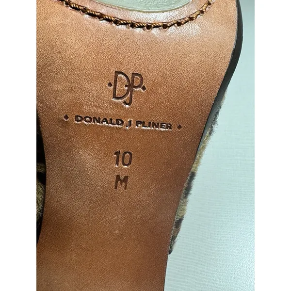 Donald J Pliner Leopard Print Mule Pointed Toe Kitten Heel Fur Size 10 Secretary - Image 10