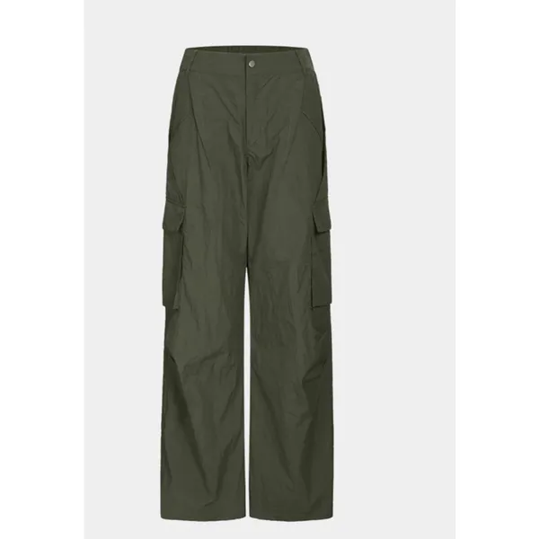New Halara Women's XL Mid Rise Button Zipper Side Pocket Wide Leg Cargo Pants - Image 5