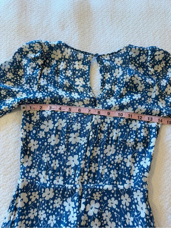 Reformation Nantes Midi Dress Blue Floral Mari Print 4 - Image 7