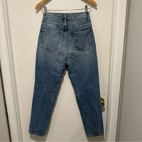 Revice High Rise‎ Distressed Straight Leg Button Up Jeans Women's 27 - Image 3