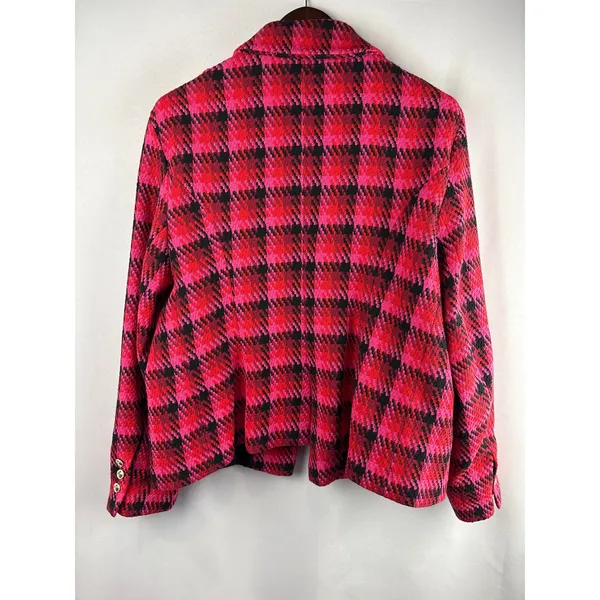 Women’s Karen Millen Size 18 Pink Red & Black Blazer - Image 3
