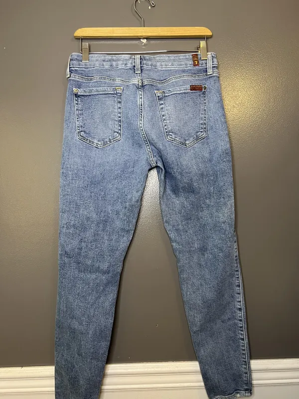 7 For All Mankind Jeans Womens 30 Medium Wash Blue Ankle Skinny Stretch Denim - Image 4
