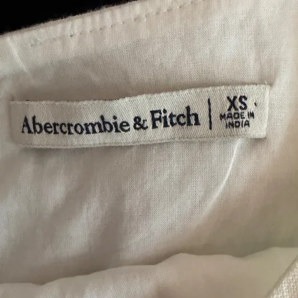 Abercrombie & Fitch White‎ Linen Blend Sleeveless Crop Blouse Keyhole Back XS - Image 4