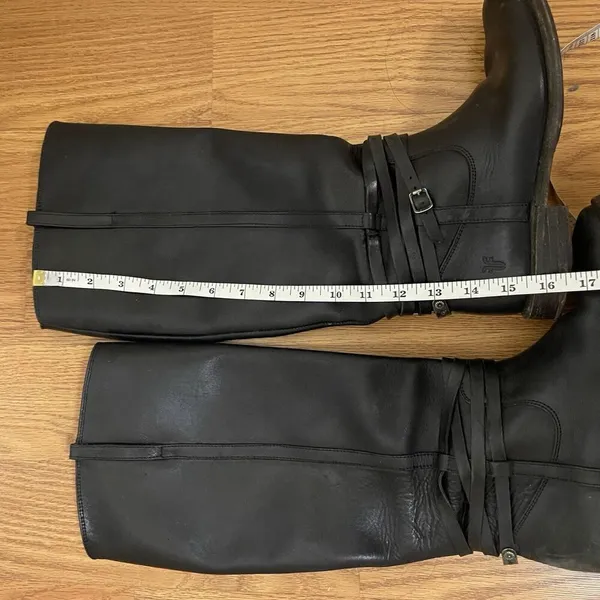 FRYE Leather Black Knee high Riding Western country boots US 7 -77754 4003 - Image 12