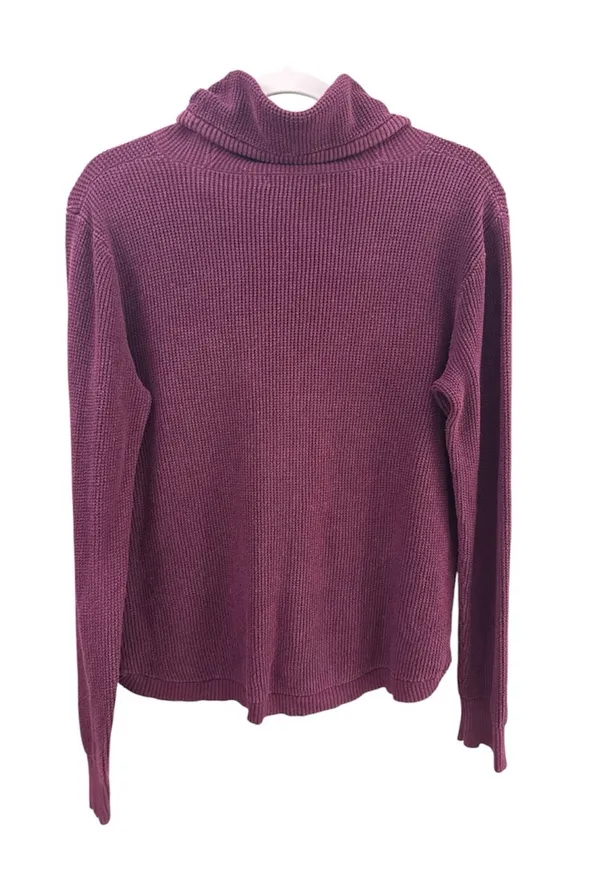 Lauren Ralph Lauren Women’s Burgundy Ribbed Cowl Neck Sweater L - Image 2