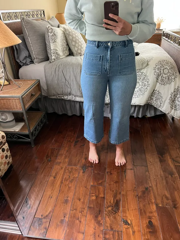 High Rise Wide Leg Crop Jeans - Image 5