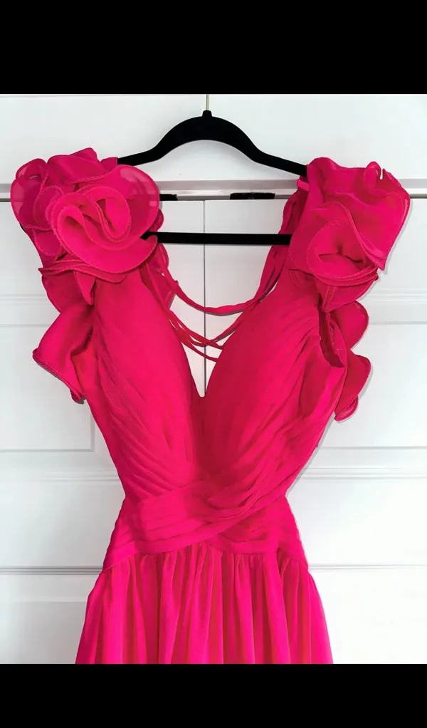 Hot Pink Maxi Formal Prom Dress - Image 2
