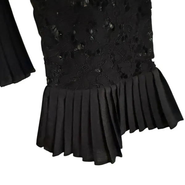 J.Crew Black Lace Tiered Ruffle Long Sleeve Blouse Romantic Chic Women’s Size 6 - Image 7