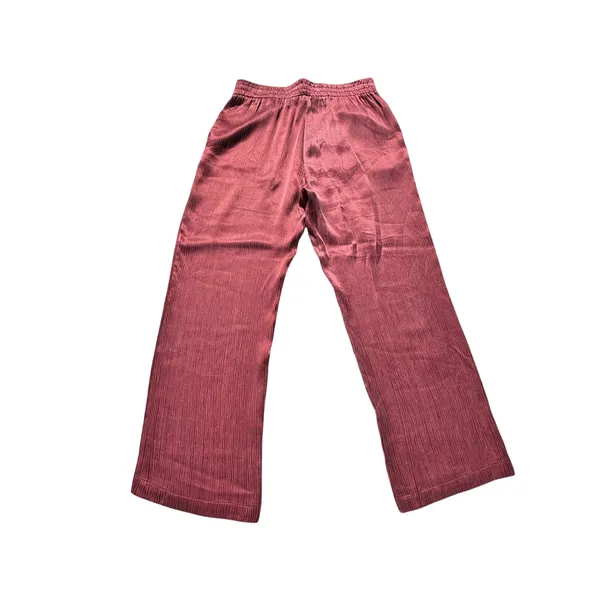 Soft Surroundings Dark Rose Cupro Crinkle Wide Leg Pull on Pants M - Image 9