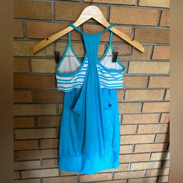 Lululemon No Limits Tank Spry Blue / Twin Stripe Spry Blue Size Size 2-4 - Image 4