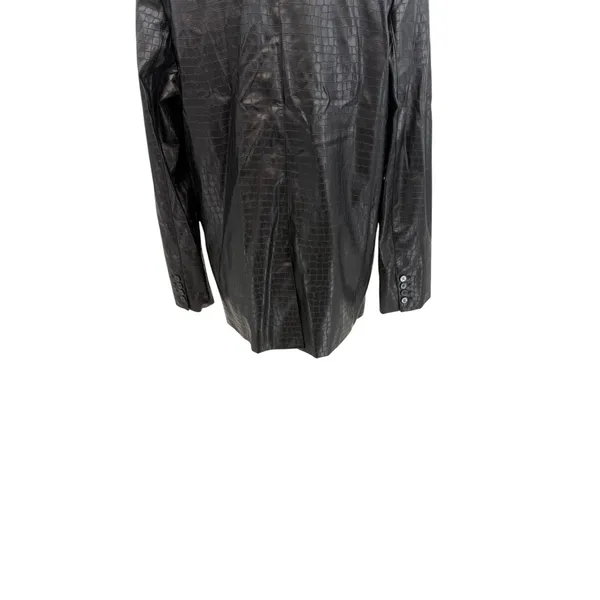 NA-KD Black Faux Croc Oversized Blazer Jacket Reptile‎ Texture EU 36 US 6 - Image 10