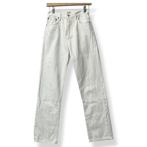 AGOLDE Jeans Cotton White High Rise Straight Leg‎ Coastal Minimalist Womens 25 - Image 3