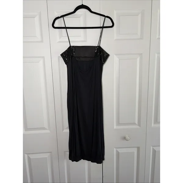 Dream Society Chainmail Trim Bubble Hem Dress Womens‎ Size S Black Y2K LBD - Image 5