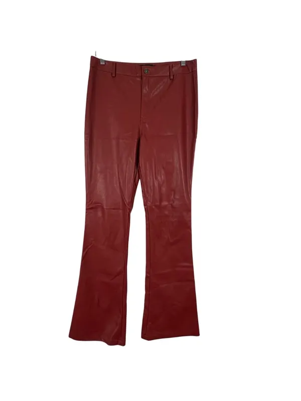 Motel Rocks Faux Leather High Waist Flare Leg Pants Size Large - Image 2