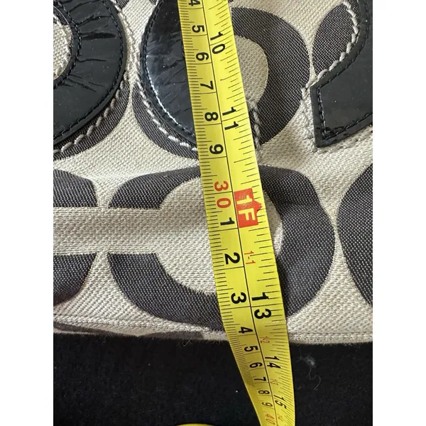 Coach‎ Aubrey Tote Bag Purse Large Designer Y2K Retro Luxury Cream Black Logo - Image 9