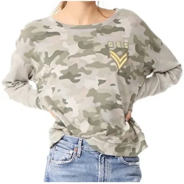 Rails Kelli Camo Sweatshirt Military Patch Detail‎ Size XS Camouflage #A6-2 - Image 2