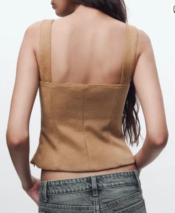 Zara faux fur corset top - Image 4