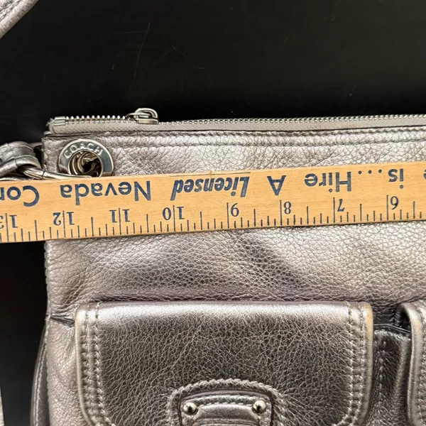 COACH 18996 Poppy Metallic Silver Leather Hippie Shoulder Crossbody Bag - Image 8