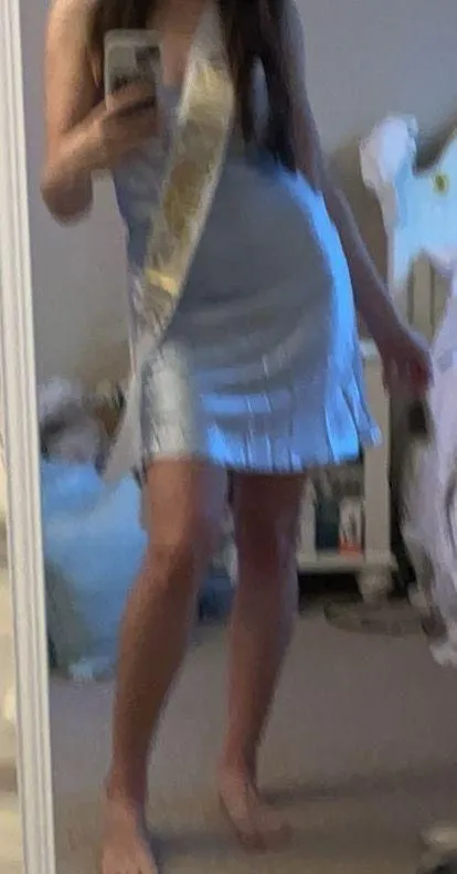 Beginning Boutique Mini baby blue satin dress - Image 4