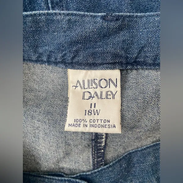 Allison Daley Plus Size Soft Light‎ Blue Denim Buttoned Skirt Size 18W - Image 7