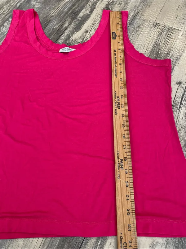 Anatomie Relaxed Made in Italy Tank T-Shirt Pink Size XL - Image 8