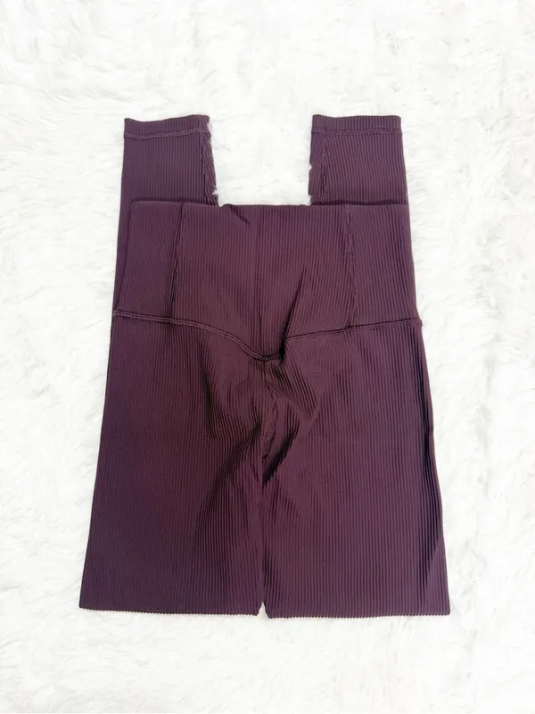 Athleta Elation Rib Tight Leggings Burgundy Size XS High Rise Ribbed - Image 4