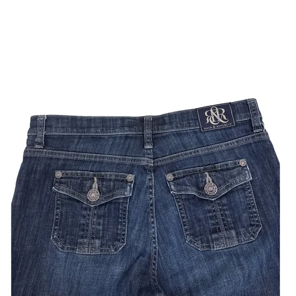Rock & Republic Y2K Stinger Cut-Off Fray Hem Mid Rise Denim Jean Shorts Size 10 - Image 3