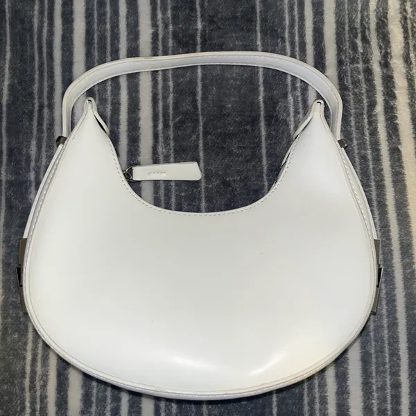 White Crescent Shoulder Bag | Y2K Minimalist Purse - Image 3