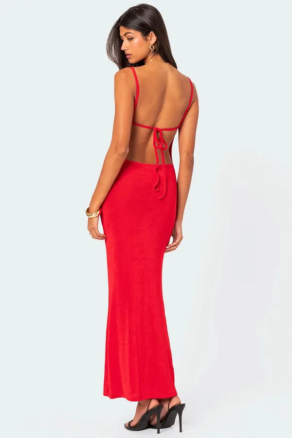 Edikted Clea Open Back Maxi Dress - Image 4