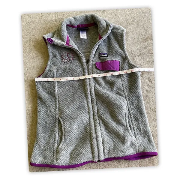 Patagonia Womens size Small Re-Tool Polartec Fleece‎ Full Zip Vest Gray - Image 4