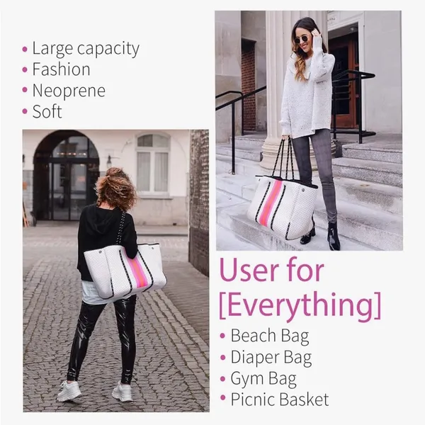 Neoprene Lemonbella Tote Bag White - Image 2