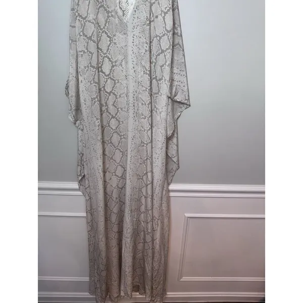 Alexis Long Sleeveless Snakeskin Printed Maxi Dress With Cape XS Flowy EUC - Image 7
