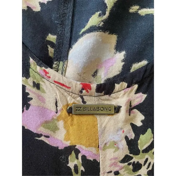 Billabong Secret Moons Floral Long Sleeve Romper Women's Size Small - Image 5