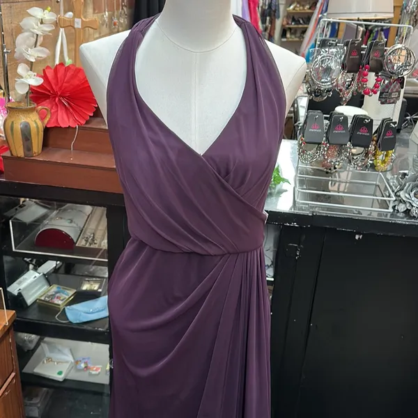 Davids Bridal sz 10 long purple formal dress - Image 2