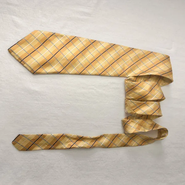 London Style City Of London Men's Tie Silk Geometric Gold Multicolor Designer Office Stripe - Image 4