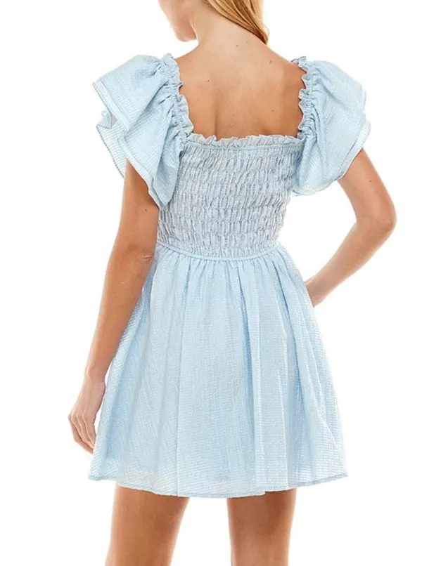 TCEC | NWOT | Ruffle Sleeve Mini Dress | L | White | CD02530 - Image 8