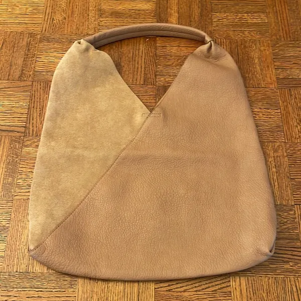Anthropologie SHIRALEAH Two-Tone Tan VEGAN Leather Women's Bag - Image 4