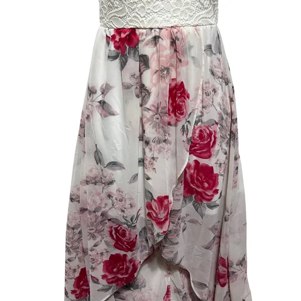 Lily Rose Babydoll Cottage Maxi Dress‎ S Floral Lace Chiffon Y2K Coquette Fairy - Image 7